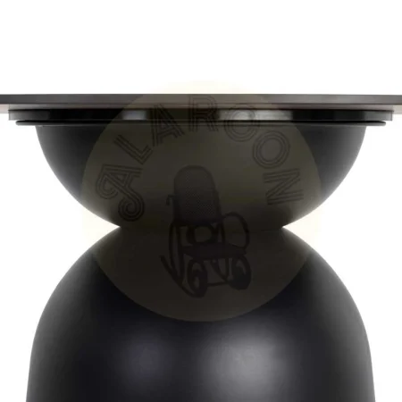 Mesa de comedor negra con tablero de piedra sinterizada y base de metal 120x120x75cm - Ixia - 617062IX - foto-secundaria-2