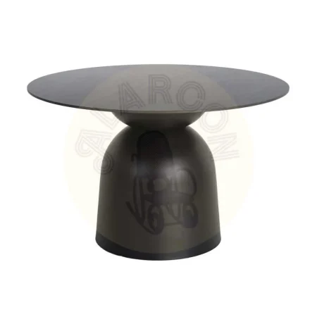 Mesa de comedor negra con tablero de piedra sinterizada y base de metal 120x120x75cm - Ixia - 617062IX - foto-secundaria-7