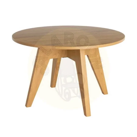 Mesa de comedor redonda en MDF revestido en melamina con efecto madera 120x120x75cm - Ixia - 617063IX - foto-secundaria-8