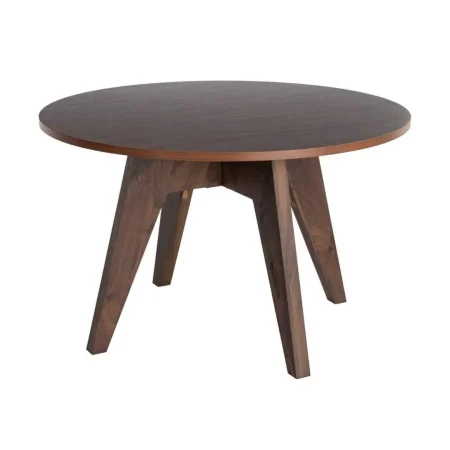 Mesa de comedor redonda en MDF con acabado efecto madera natural 120x120x75cm - Ixia - 617064IX - foto-blanco