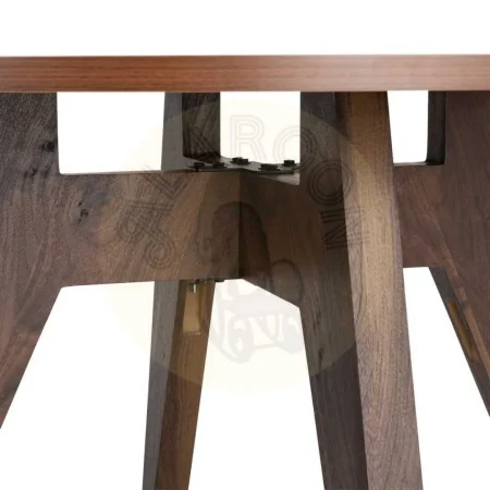 Mesa de comedor redonda en MDF con acabado efecto madera natural 120x120x75cm - Ixia - 617064IX - foto-secundaria-2