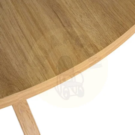 Mesa de comedor redonda en MDF revestida en melamina efecto madera natural 120x120x75cm - Ixia - 617065IX - foto-secundaria-1
