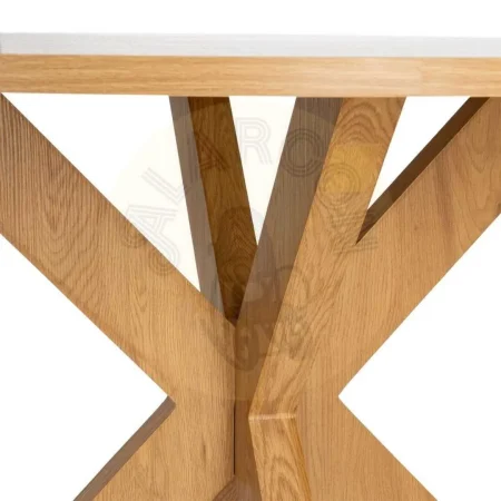 Mesa de comedor redonda en MDF revestida en melamina efecto madera natural 120x120x75cm - Ixia - 617065IX - foto-secundaria-2