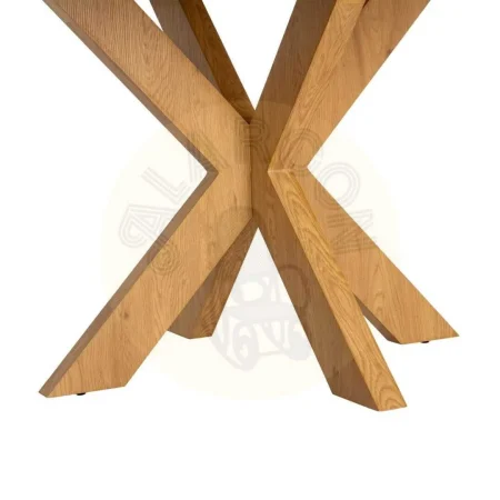 Mesa de comedor redonda en MDF revestida en melamina efecto madera natural 120x120x75cm - Ixia - 617065IX - foto-secundaria-4