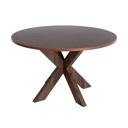 Mesa de comedor redonda en MDF efecto madera tablero 2,5cm 120x120x75cm - Ixia - 617066IX - foto-blanco