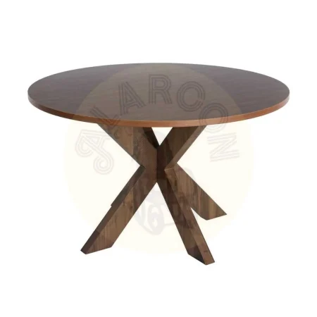 Mesa de comedor redonda en MDF efecto madera tablero 2,5cm 120x120x75cm - Ixia - 617066IX - foto-secundaria-8
