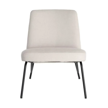 Sillón crema estructura metálica tapizado en tejido contract 62x70.50x76cm - Ixia - 617067IX - foto-blanco