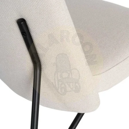 Sillón crema estructura metálica tapizado en tejido contract 62x70.50x76cm - Ixia - 617067IX - foto-secundaria-1