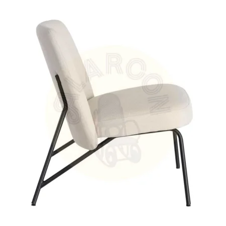 Sillón crema estructura metálica tapizado en tejido contract 62x70.50x76cm - Ixia - 617067IX - foto-secundaria-3