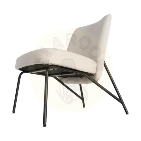Sillón crema estructura metálica tapizado en tejido contract 62x70.50x76cm - Ixia - 617067IX - foto-secundaria-7