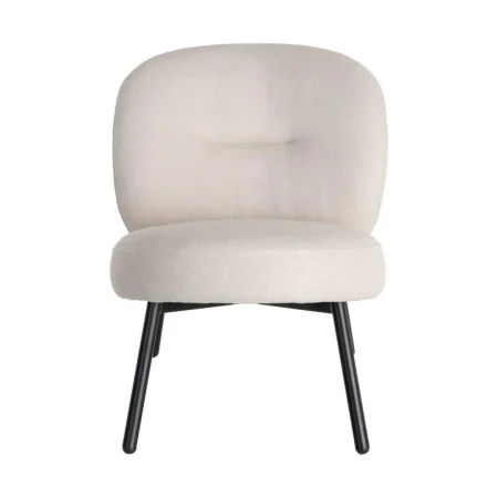 Sillón tapizado crema con estructura metálica y tejido contract 59x78x73cm - Ixia - 617070IX - foto-blanco