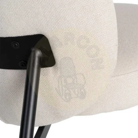 Sillón tapizado crema con estructura metálica y tejido contract 59x78x73cm - Ixia - 617070IX - foto-secundaria-1