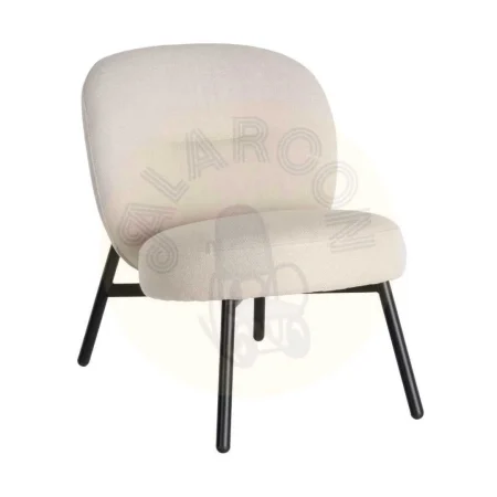 Sillón tapizado crema con estructura metálica y tejido contract 59x78x73cm - Ixia - 617070IX - foto-secundaria-10
