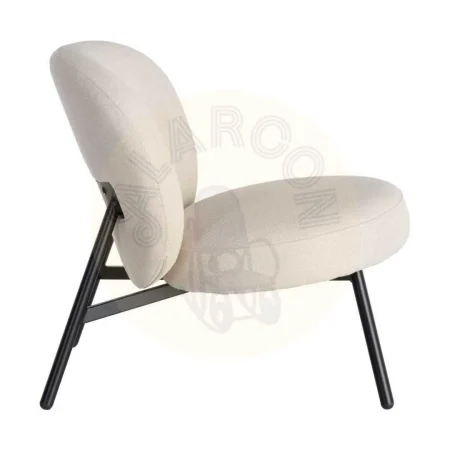 Sillón tapizado crema con estructura metálica y tejido contract 59x78x73cm - Ixia - 617070IX - foto-secundaria-3
