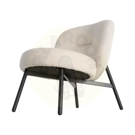Sillón tapizado crema con estructura metálica y tejido contract 59x78x73cm - Ixia - 617070IX - foto-secundaria-7