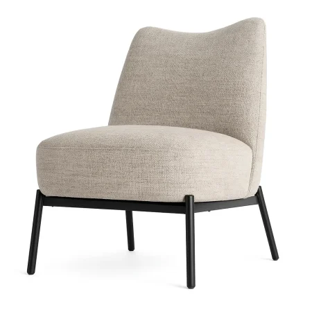 Sillón jaspeado crema con estructura de metal y tapizado en tejido 61x77x82cm - Ixia - 617073IX - foto-blanco
