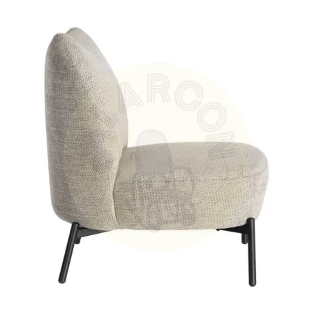 Sillón jaspeado crema con estructura de metal y tapizado en tejido 61x77x82cm - Ixia - 617073IX - foto-secundaria-2