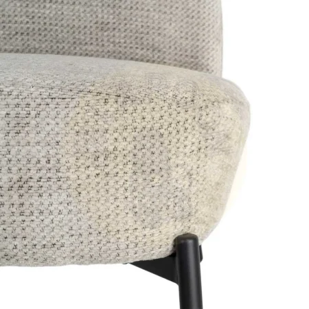 Sillón jaspeado crema con estructura de metal y tapizado en tejido 61x77x82cm - Ixia - 617073IX - foto-secundaria-3