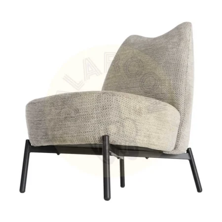 Sillón jaspeado crema con estructura de metal y tapizado en tejido 61x77x82cm - Ixia - 617073IX - foto-secundaria-6