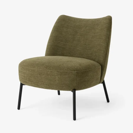 Sillón jaspeado verde con estructura metálica y tapizado en tejido 61x77x82cm - Ixia - 617074IX - foto-blanco