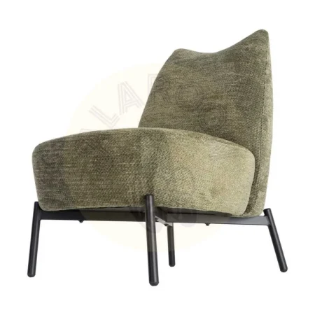 Sillón jaspeado verde con estructura metálica y tapizado en tejido 61x77x82cm - Ixia - 617074IX - foto-secundaria-6