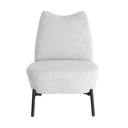 Sillón jaspeado blanco y negro estructura de hierro tapizado 100% poliéster 61x77x82cm - Ixia - 617075IX - foto-blanco
