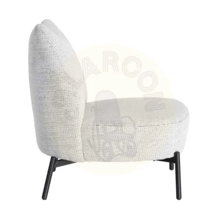 Sillón jaspeado blanco y negro estructura de hierro tapizado 100% poliéster 61x77x82cm - Ixia - 617075IX - foto-secundaria-1