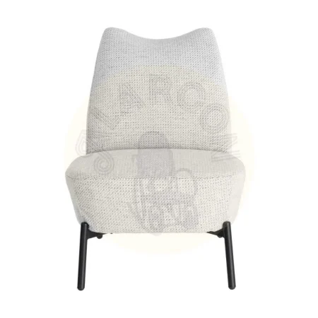 Sillón jaspeado blanco y negro estructura de hierro tapizado 100% poliéster 61x77x82cm - Ixia - 617075IX - foto-secundaria-3
