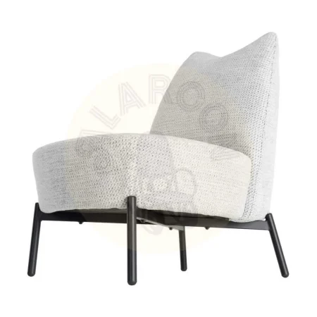 Sillón jaspeado blanco y negro estructura de hierro tapizado 100% poliéster 61x77x82cm - Ixia - 617075IX - foto-secundaria-5