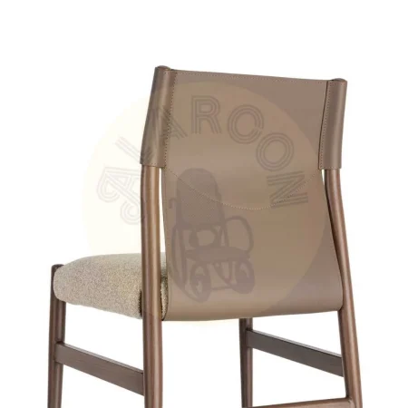 Silla de metal y tejido efecto símil piel marrón taupe con relleno foam 50x50x81.50cm - Ixia - 617078IX - foto-secundaria-2