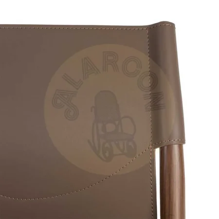 Silla de metal y tejido efecto símil piel marrón taupe con relleno foam 50x50x81.50cm - Ixia - 617078IX - foto-secundaria-4