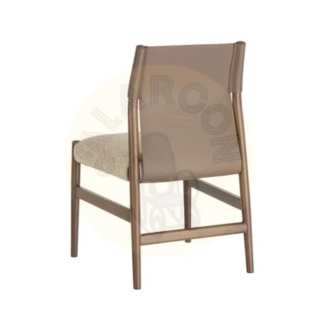 Silla de metal y tejido efecto símil piel marrón taupe con relleno foam 50x50x81.50cm - Ixia - 617078IX - foto-secundaria-5