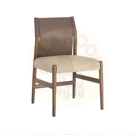 Silla de metal y tejido efecto símil piel marrón taupe con relleno foam 50x50x81.50cm - Ixia - 617078IX - foto-secundaria-9