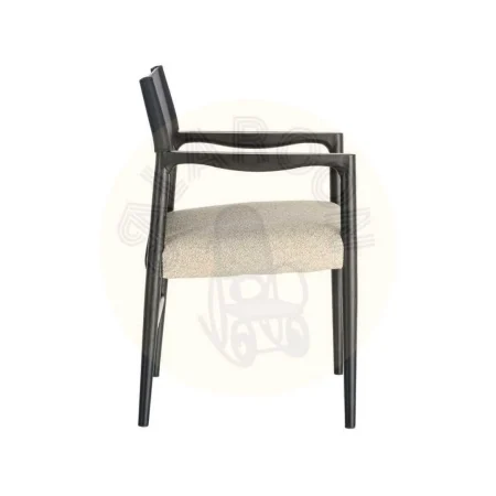 Silla con brazos de metal y respaldo en símil piel blanco y negro 50x50x81.50cm - Ixia - 617079IX - foto-secundaria-3