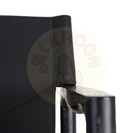 Silla con brazos de metal y respaldo en símil piel blanco y negro 50x50x81.50cm - Ixia - 617079IX - foto-secundaria-4