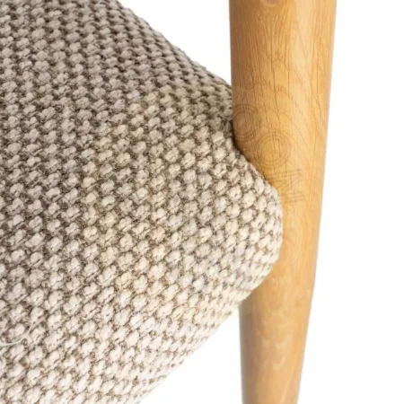 Silla con brazos de metal respaldo en símil piel tapizada en algodón natural beige 50x50x81.50cm - Ixia - 617080IX - foto-secundaria-7