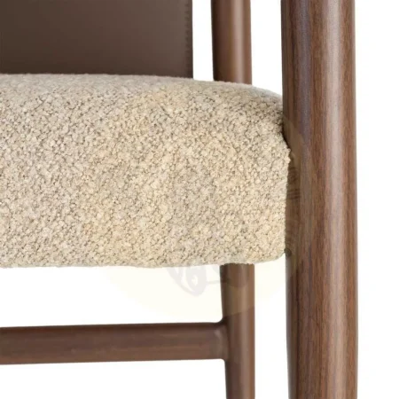 Silla con brazos de metal y respaldo símil piel marrón taupe 50x50x81.50cm - Ixia - 617081IX - foto-secundaria-1