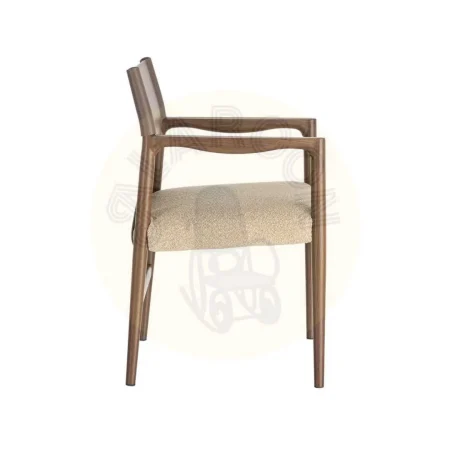 Silla con brazos de metal y respaldo símil piel marrón taupe 50x50x81.50cm - Ixia - 617081IX - foto-secundaria-3