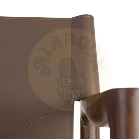 Silla con brazos de metal y respaldo símil piel marrón taupe 50x50x81.50cm - Ixia - 617081IX - foto-secundaria-4