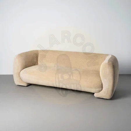Sofá 3 plazas tapizado en tejido 100% poliéster beige 226x94x73cm - Ixia - 617082IX - foto-secundaria-10