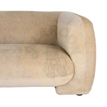 Sofá 3 plazas tapizado en tejido 100% poliéster beige 226x94x73cm - Ixia - 617082IX - foto-secundaria-4
