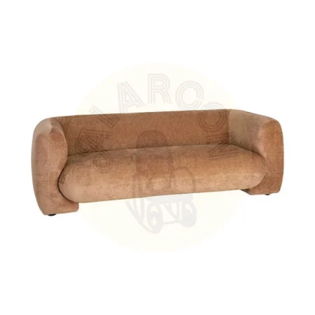 Sofá 3 plazas tapizado en tejido 100% poliéster color salmón 226x94x73cm - Ixia - 617084IX - foto-secundaria-8