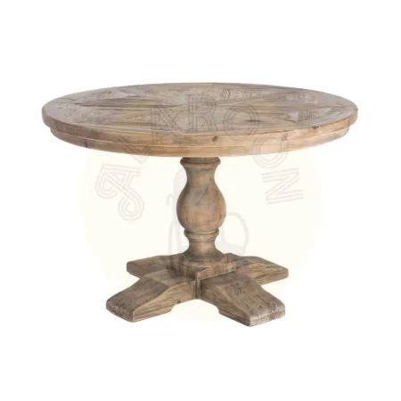 Mesa de comedor cuadrada en madera de pino reciclada con tablero de 4+4cm y base 120x120x76cm - Ixia - 617087IX - foto-secundaria-7