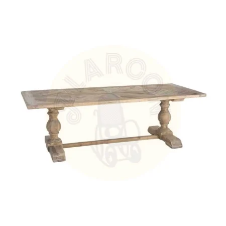 Mesa de comedor de madera de pino reciclada con tablero de 4cm 240x105x76cm - Ixia - 617088IX - foto-secundaria-7