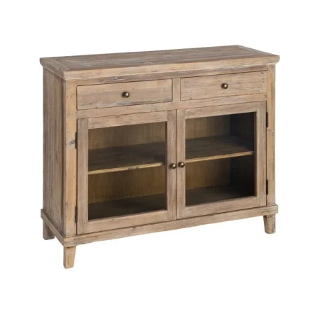 Mueble recibidor en madera de pino reciclada con cajones y puerta 110x42x88cm - Ixia - 617089IX - foto-blanco