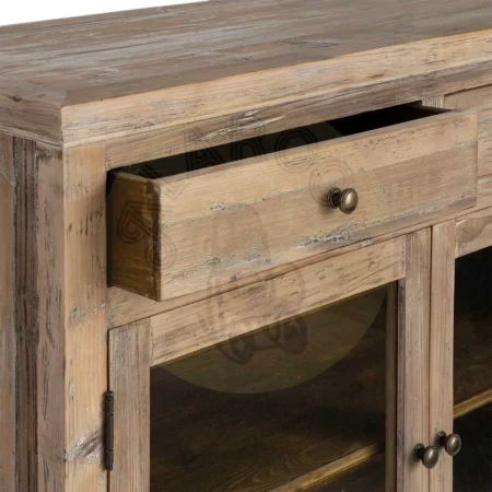 Mueble recibidor en madera de pino reciclada con cajones y puerta 110x42x88cm - Ixia - 617089IX - foto-secundaria-2