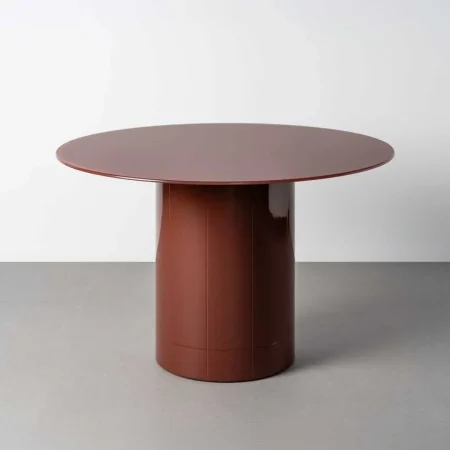 Mesa de comedor caldera con tapa de cristal templado y base en DM 120x120x76cm - Ixia - 617098IX - foto-blanco