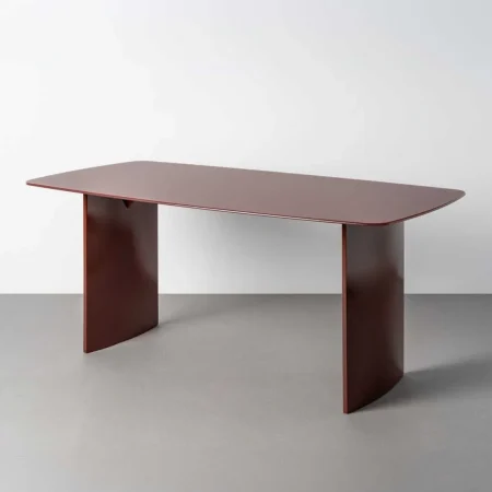 Mesa de comedor caldera con sobre de cristal templado 10mm y base en DM 160x90x76cm - Ixia - 617100IX - foto-blanco