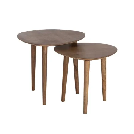 Set de 2 mesitas en madera de mango 50x50x46cm - Ixia - 617146IX - foto-blanco
