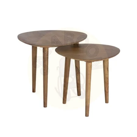Set de 2 mesitas en madera de mango 50x50x46cm - Ixia - 617146IX - foto-secundaria-2